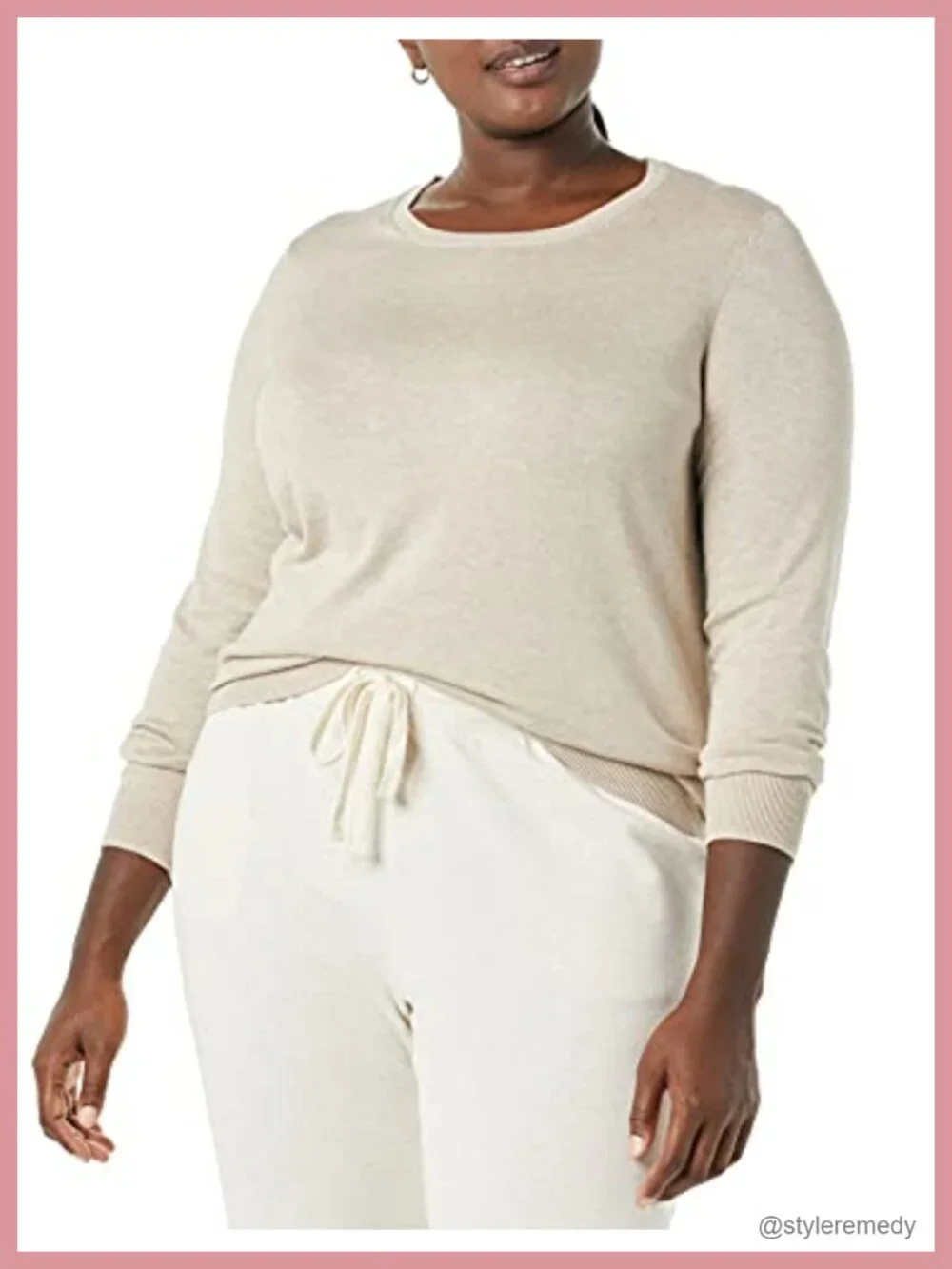 Women's Lightweight Cotton Blend Crewneck Long Sleeve Sweater